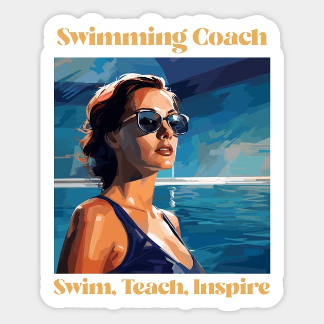 swim instructor, swim coach, swimming trainning, fun designs v8 Sticker by H2Ovib3s